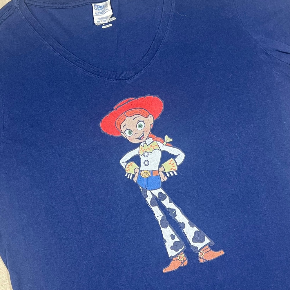 Disney Pixar Toy Story Jessie T Shirt Blue V‎ Neck Ladies XXL